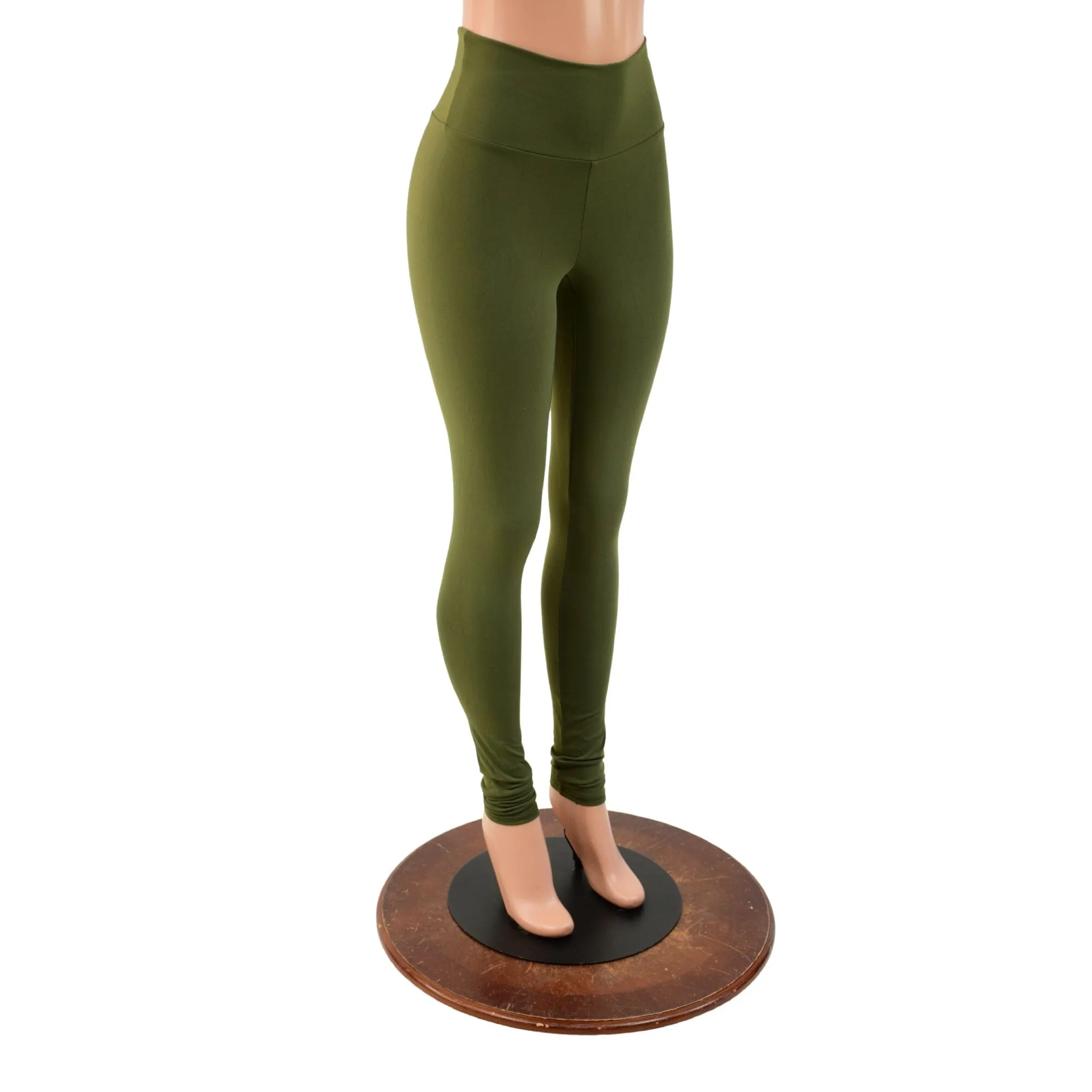 Army Green Soft Knit High Waist Leggings READY to SHIP