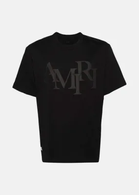 Black Amiri Staggered Logo T-Shirt