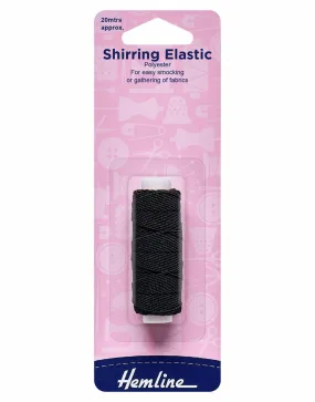 Black Shirring Elastic