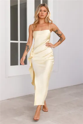 Sweet Stories Satin Maxi Dress Yellow